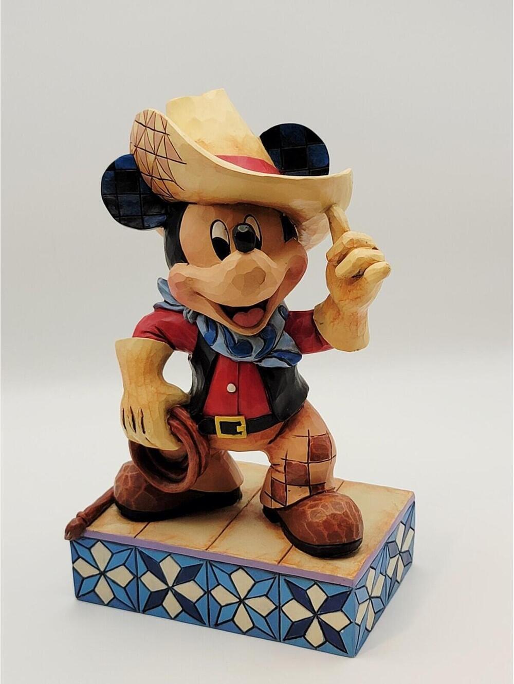 RARE Disney Traditions Roundup MICKEY MOUSE Jim Shore Cowboy Enseco